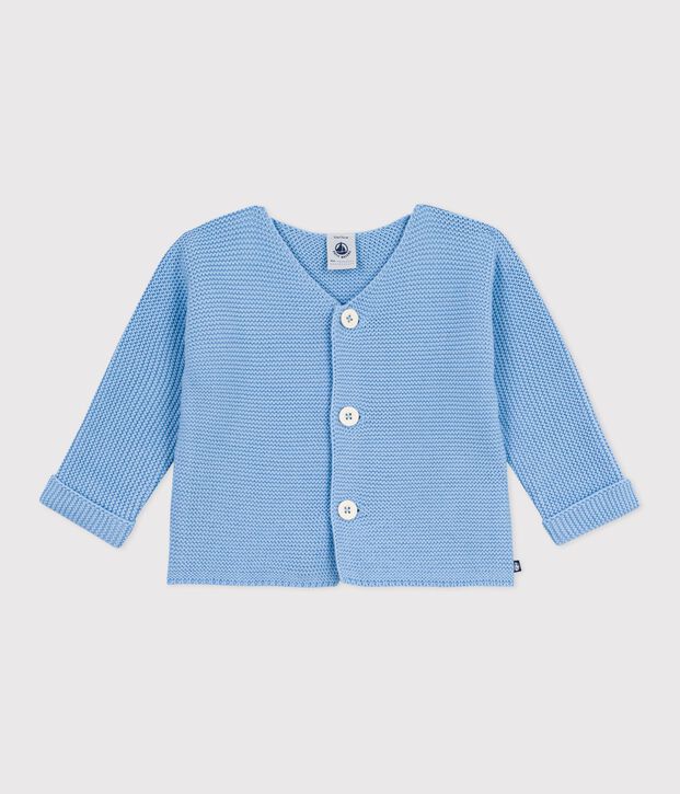 Babies' moss stitch cotton cardigan FLO