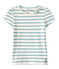 Girl's sailor-striped T-shirt MARSHMALLOW white/MIMI blue