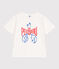 Children's short-sleeved printed cotton T-shirt MARSHMALLOW white