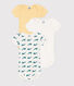 Babies' short-sleeved whale pattern cotton bodies - 3-Pack