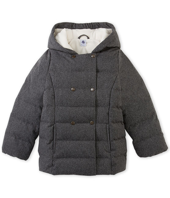 Girls' anorak in water-resistant flannel SUBWAY CHINE grey