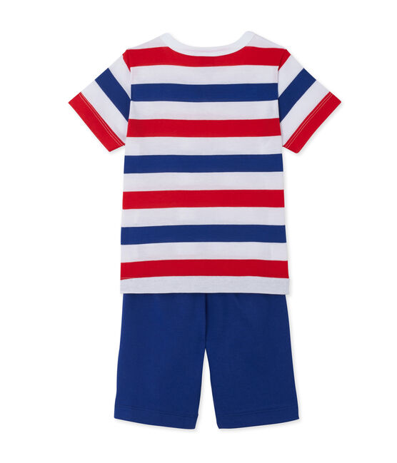 Pyjacourt garçon en jersey rayé ECUME white/SOURCE blue/ECUME