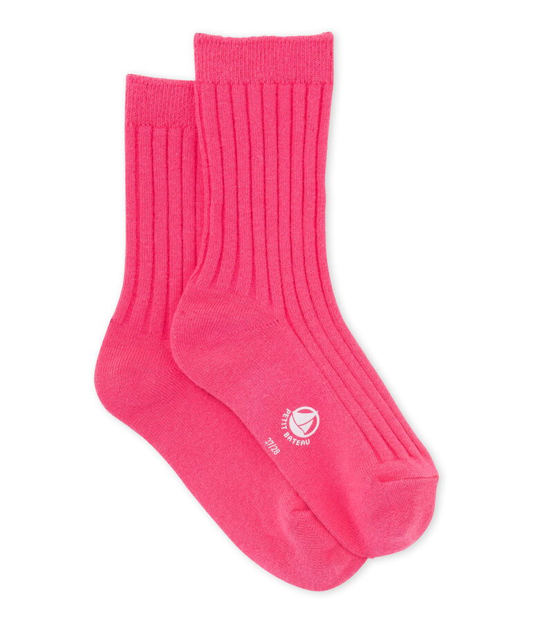Plain socks Peony pink