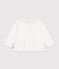 Babies' long-sleeved plain cotton T-Shirt white