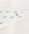 Babies' square cotton bath wrap MARSHMALLOW /ADRIATIC