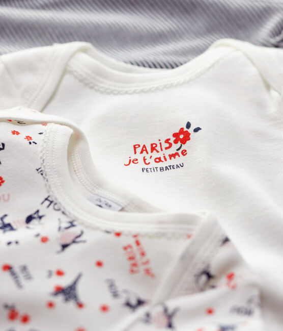 Baby Girls' Paris Long-Sleeved Organic Cotton Bodysuit - 3-Pack variante 1