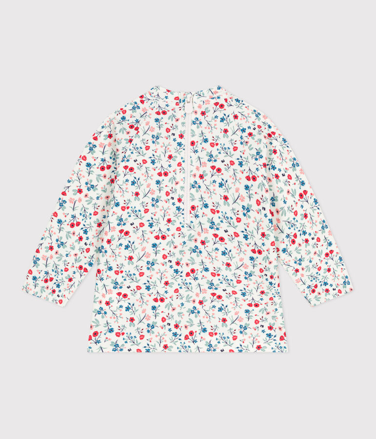 Babies' floral print UV protection T-shirt white/multicolor