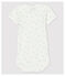 Babies' Paw Print Short-Sleeved Bodysuit MARSHMALLOW white/MISTIGRI white