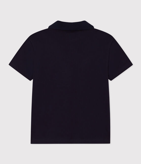 Boys' Short-Sleeved Cotton Polo Shirt SMOKING blue
