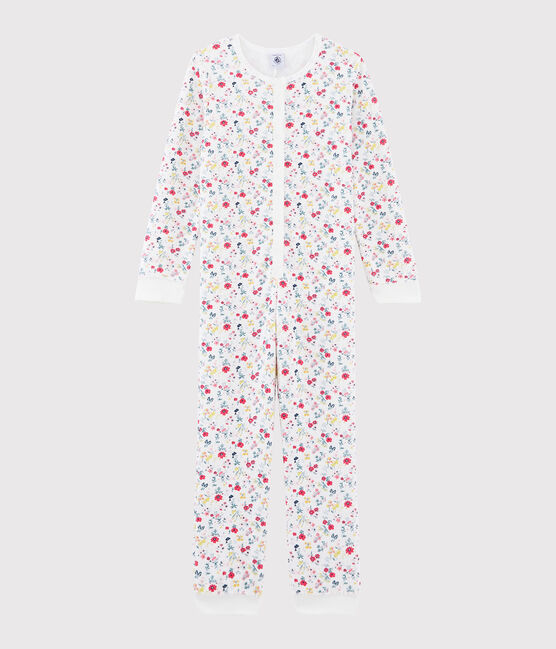 Girls' Jumpsuit in Brushed Terry Towelling MARSHMALLOW white/MULTICO white