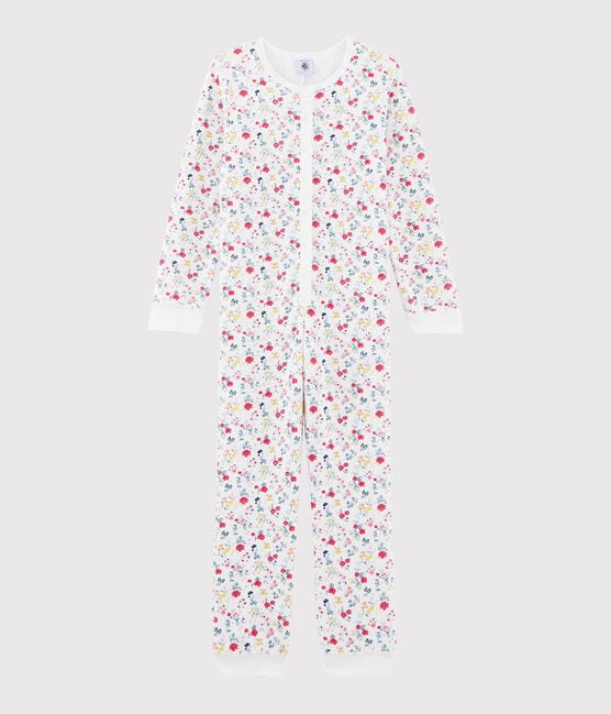 Girls' Jumpsuit in Brushed Terry Towelling MARSHMALLOW white/MULTICO white