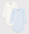 Babies' Pinstriped Organic Cotton Long-sleeved Bodysuits - 2-Pack variante 1