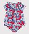 Babies' short-sleeved cotton dress and matching bloomers printed with hearts white/multicolor
