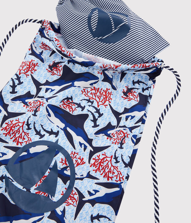 Lightweight backpack for boys white/multicolor