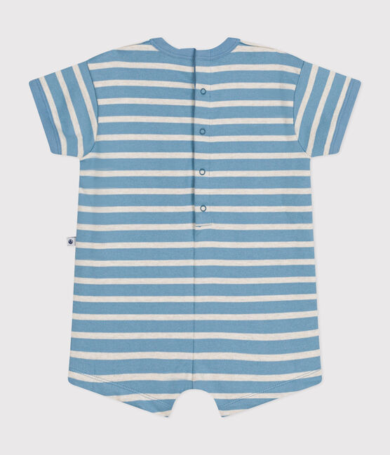 Babies' Thick Jersey Striped Breton Playsuit AZUL /MONTELIMAR
