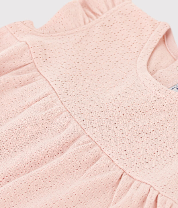 Babies' Sleeveless Openwork Knit Blouse pink