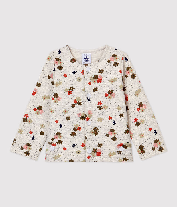 Babies' Cotton Cardigan beige/multicolor