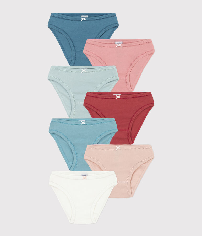 Girls' Plain Cotton Briefs - 7-Pack multicolor