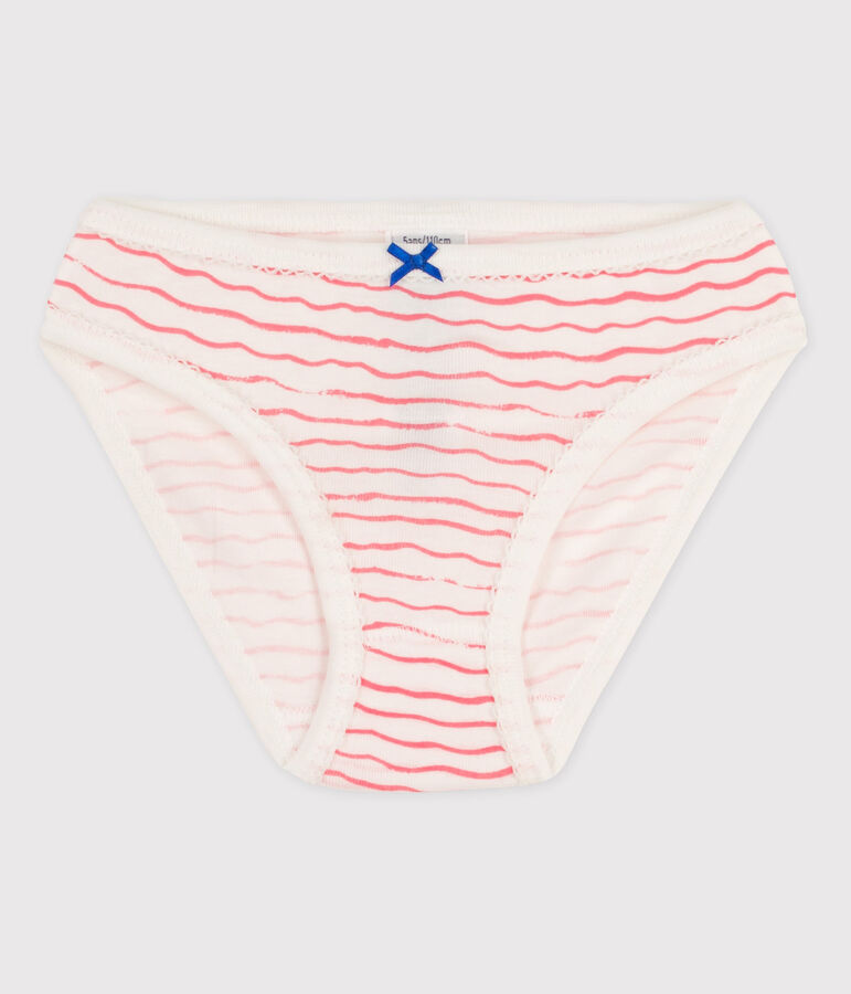 Girls' Cotton Briefs white/pink