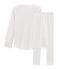 Girls' Ribbed Pyjamas MARSHMALLOW white/MAJOR CN blue
