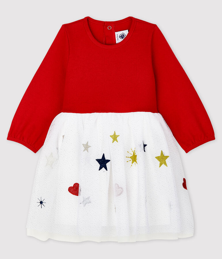 Baby Girls' Long-Sleeved Dress red/multicolor