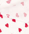 HEART PRINT COTTON GAUZE MUSLIN FOR BABY MARSHMALLOW white/TERKUIT red