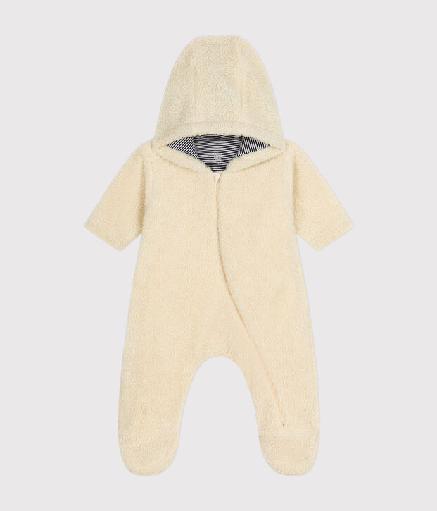Babies' sherpa snowsuit Ecru