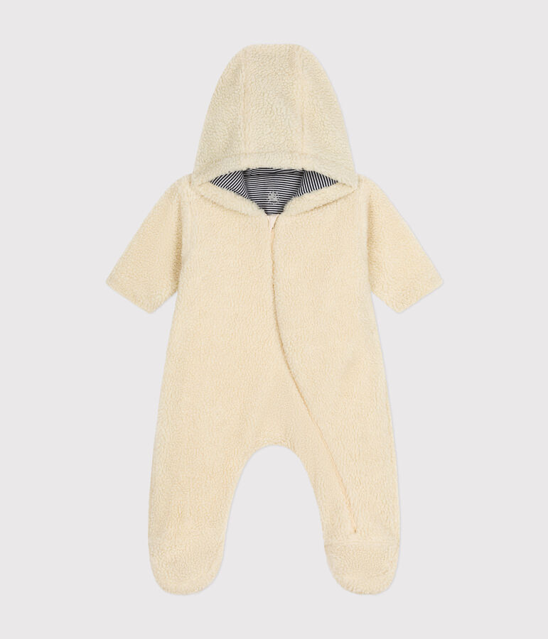 Babies' sherpa snowsuit Ecru