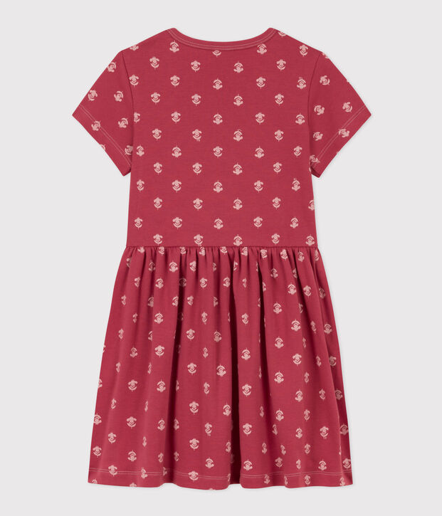 Girls' Cotton Print Dress pink/ecru