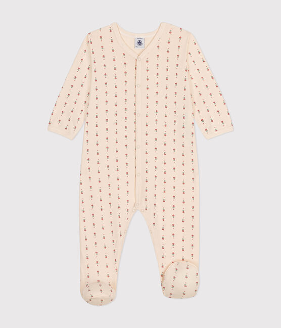 Babies' Floral Print Cotton Pyjamas AVALANCHE white/MULTICO