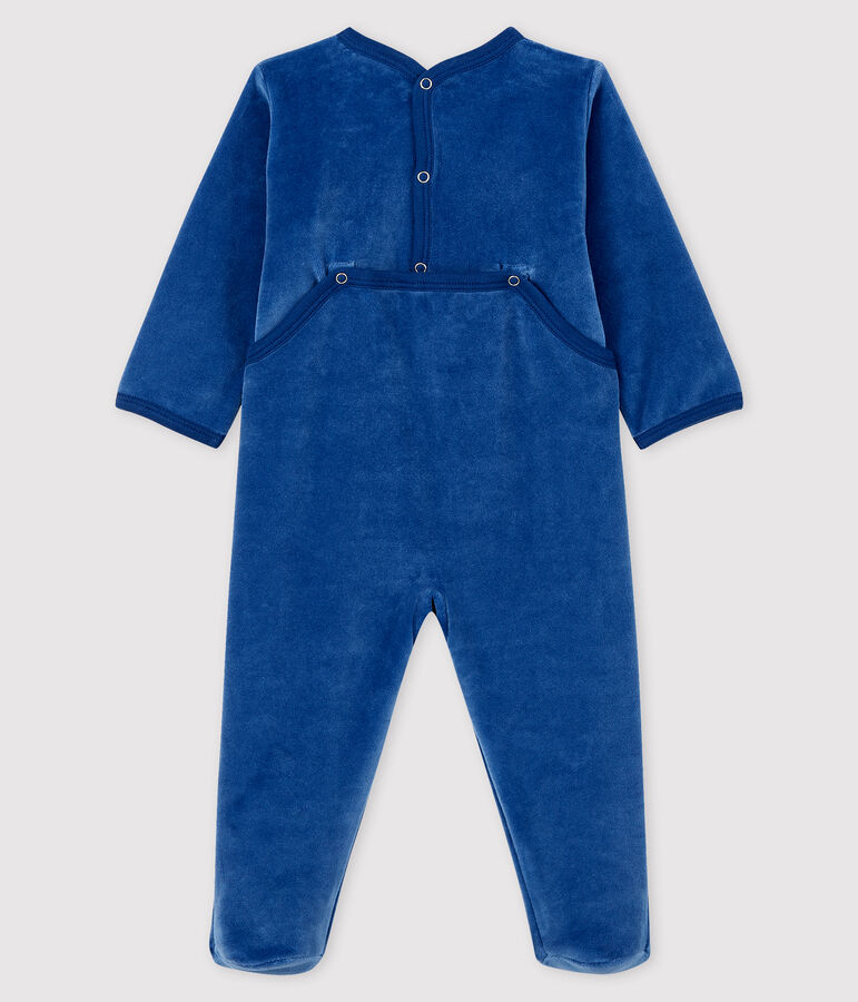 Babies' Blue Velour Sleepsuit blue