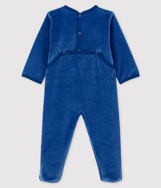 Babies' Blue Velour Sleepsuit MAJOR blue