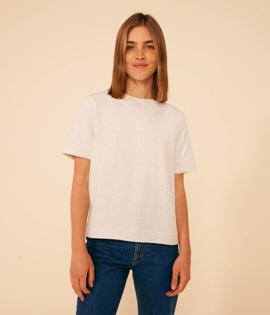 Women's Boxy Cotton T-Shirt MONTELIMAR CHINE beige