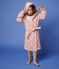Girls' Heart Pattern Terry Bathrobe CHARME pink/MARSHMALLOW white