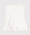 Babies' short-sleeved lightweight cotton dress for special occasions ECUME white/ARGENT