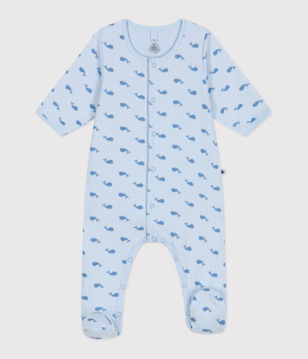 Babies' whale design tube knit bodyjama blue/blue