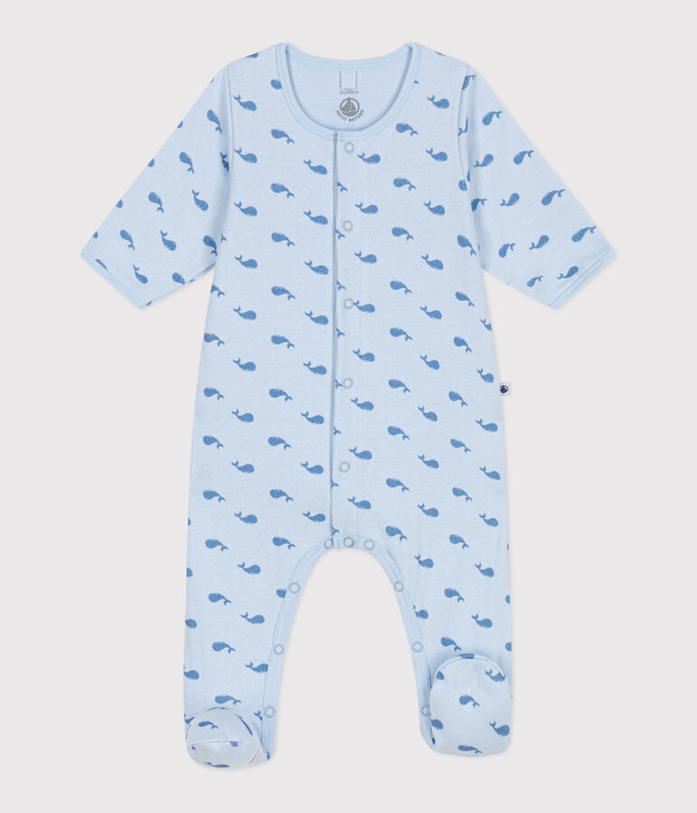 Babies' whale design tube knit bodyjama blue/blue