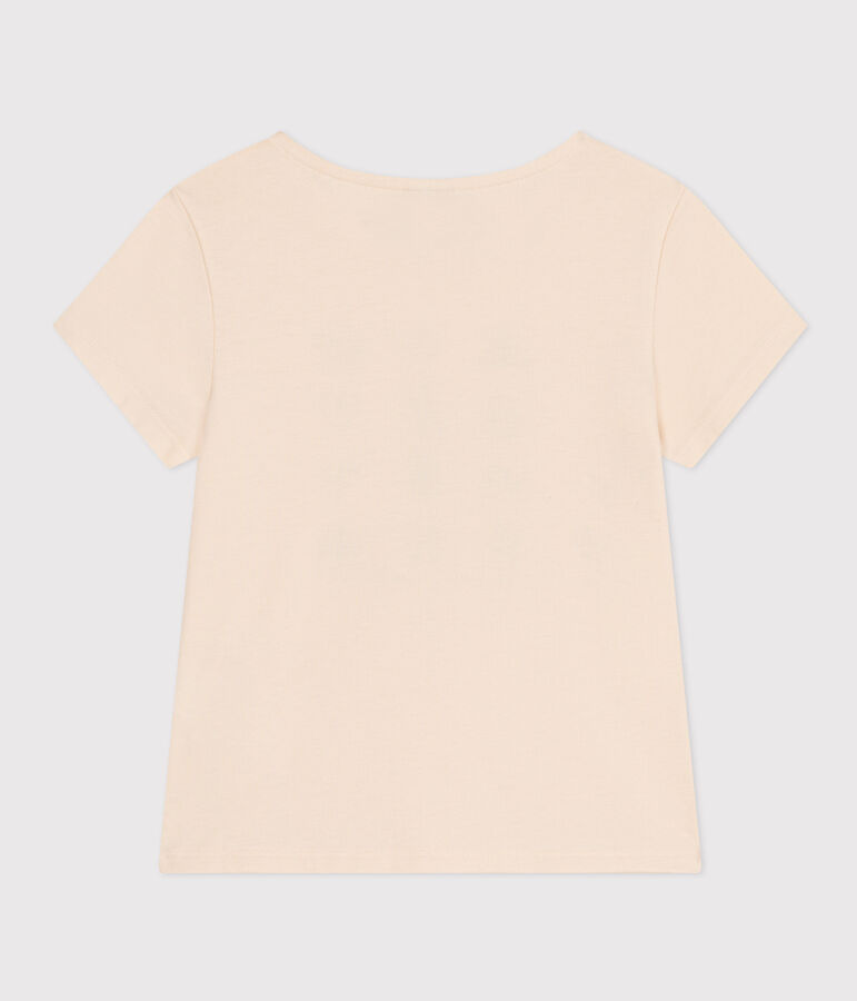 Girls' Lightweight Jersey T-Shirt Ecru/green