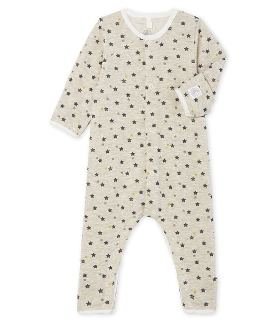 Baby Boys' Long Wool/Cotton Jumpsuit MONTELIMAR beige/MULTICO white