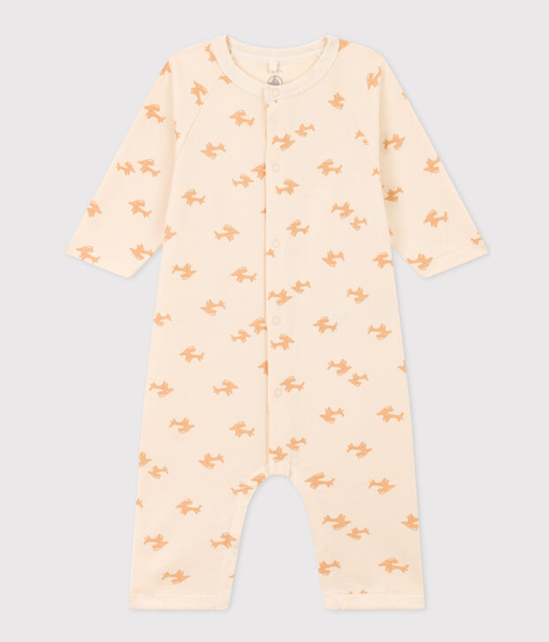 Babies' Light Fleece Jumpsuit Ecru/beige