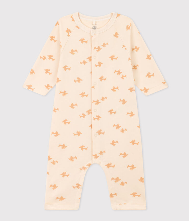 Babies' Light Fleece Jumpsuit Ecru/beige