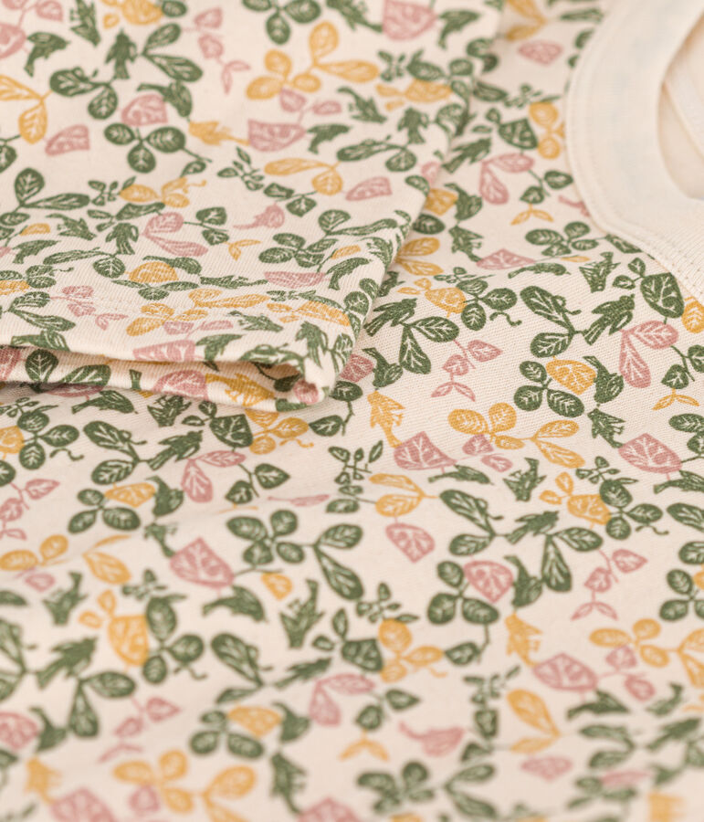 Girls' long-sleeved T-shirt in printed tube knit AVALANCHE white/MULTICO