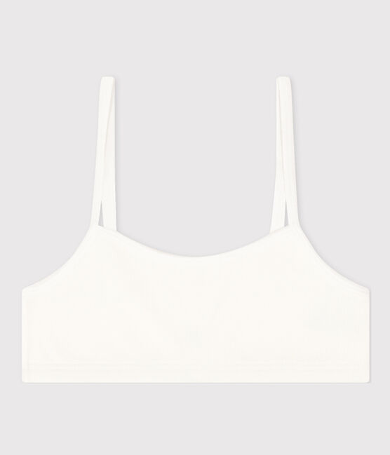 Women's Cotton and Elastane Bralette MARSHMALLOW white