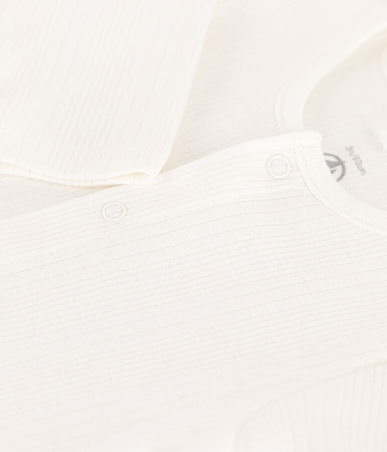 Cotton Drop Needle Rib Sleepsuit white