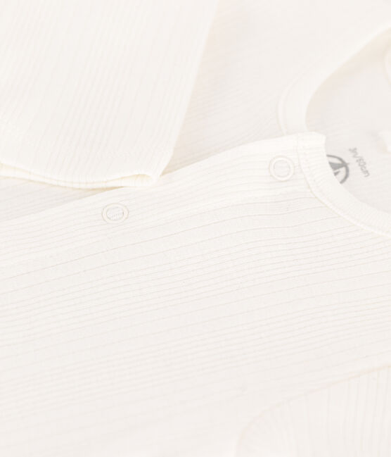 Cotton Drop Needle Rib Sleepsuit MARSHMALLOW white