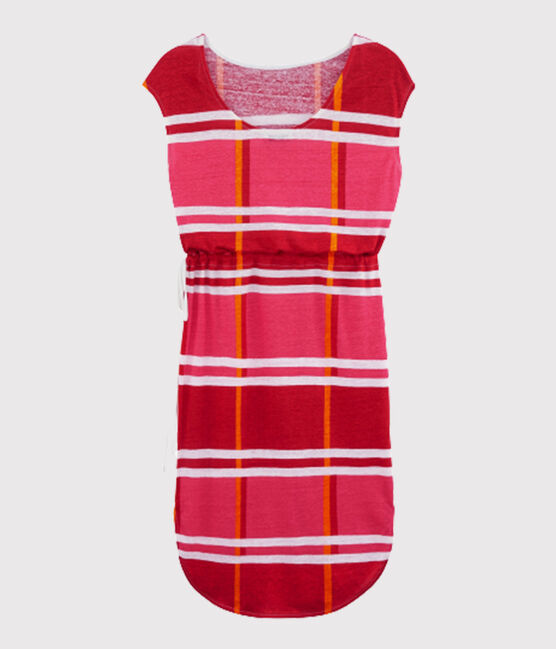 Women's Dress GEISHA pink/MULTICO white