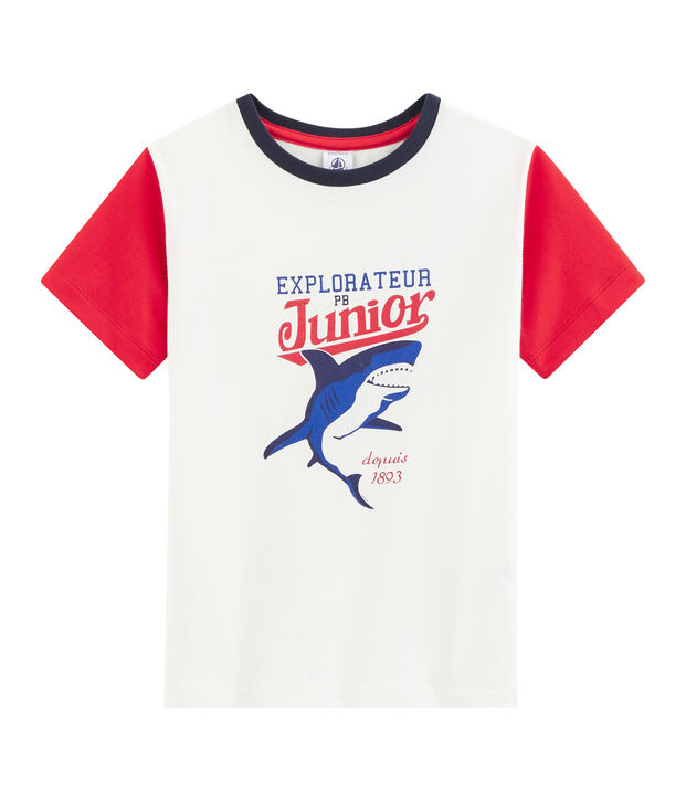 Boys' T-Shirt white/red
