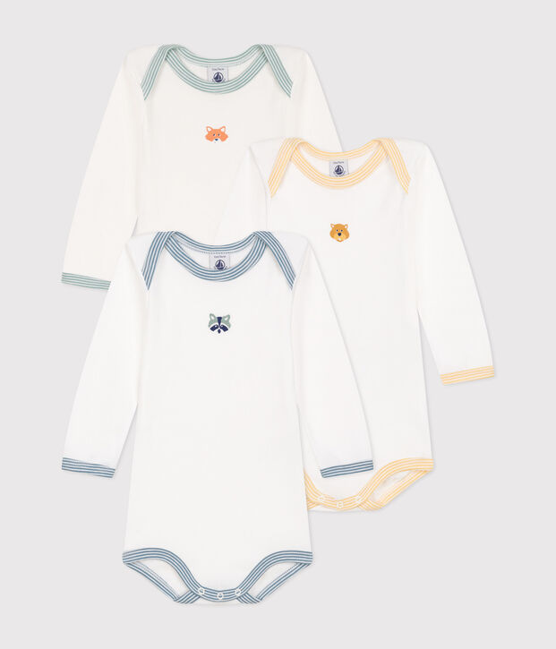 Babies' long-sleeved bodysuits - 3-pack multicolor
