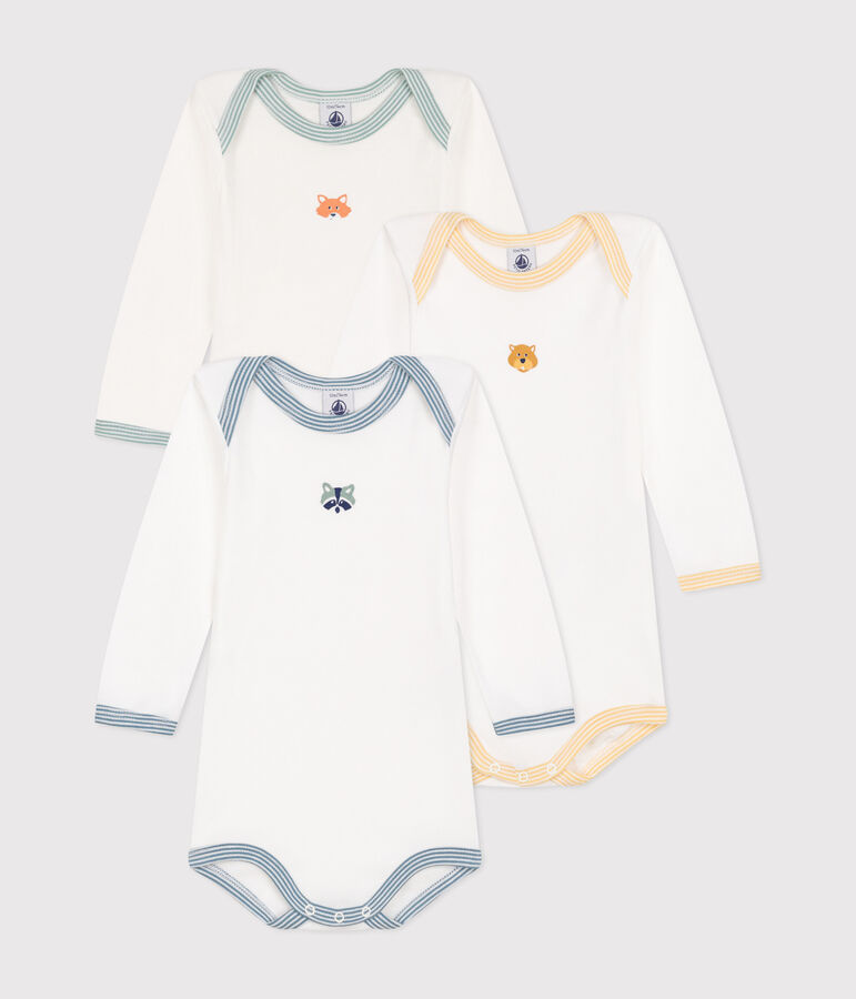 Babies' long-sleeved bodysuits - 3-pack multicolor