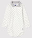 Baby's long-sleeved bodysuit with polo shirt neck